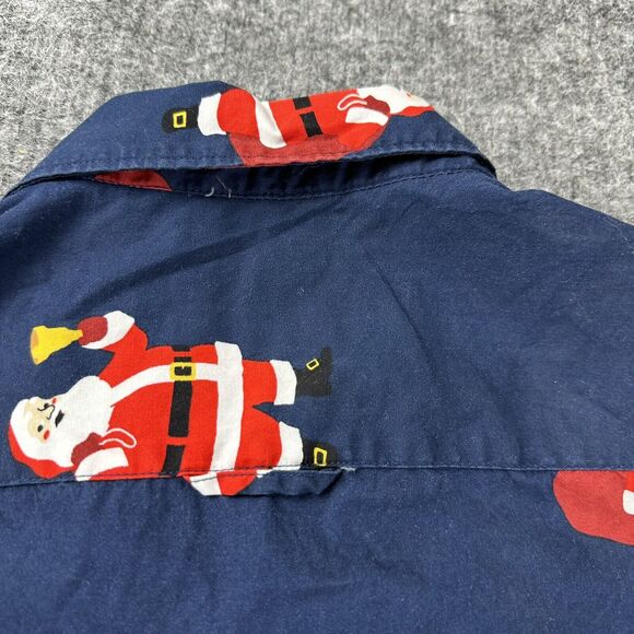 Cactus Man Santa Shirt Men Large Button Up Holiday Ugly Christmas Shirt Funny - Picture 9 of 14